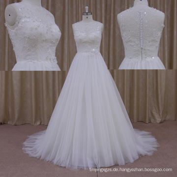 Benutzerdefinierte Größe Flügelärmeln Vintage Lace Wedding Dress